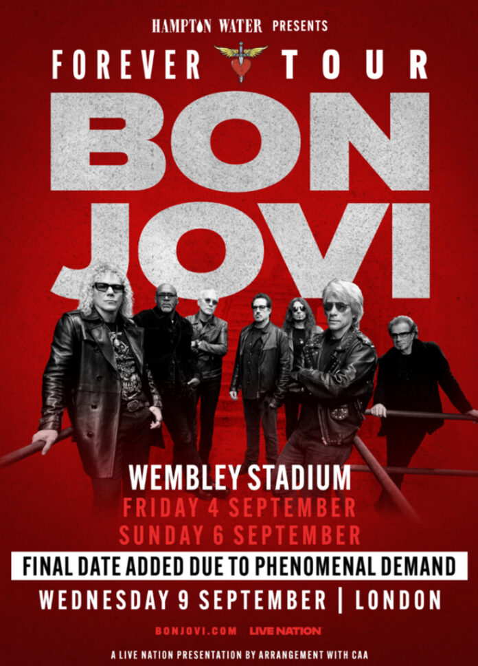 Bon Jovi Sets Global Concert Dates New York, London, Dublin, Edinburgh Due To Exceptional Demand, Third And Final London Date Added