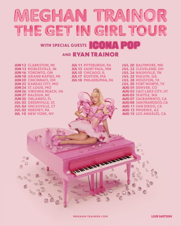 Global superstar Meghan Trainor has announced her seventh full-length album, Toy With Me, out April 24 via RCA Records UK. She has also unveiled The Get In Girl Tour, produced by Live Nation, which will begin in June 2026 and see Meghan return to iconic venues including Madison Square Garden in NYC and the Kia Forum in Los Angeles. Today, Meghan is giving fans a taste of the record with upbeat new personal anthem “Still Don’t Care.” Listen to “Still Don’t Care”/Pre-Save Toy With Me HERE Sign up for The Get In Girl Tour Presale HERE In this new era, Meghan expertly dances between vulnerability and empowerment, encouraging fans to embrace themselves despite any challenges they may be facing. All the while, Meghan delivers undeniably infectious pop production and witty songwriting with more precision than ever. On the new music, Meghan shares, “‘Still Don’t Care’ really sets the tone for this whole Toy With Me era — it’s bold, fun, a little cheeky, and full of confidence. This song came from a place of growth for me; I’m learning to care less about perfection and more about what actually makes me happy. I'm learning to shake off negativity, choosing joy, and living life my way — because at this point in my life and career, I’m ready to be done worrying about pleasing everyone. ‘Still Don’t Care’ is my reminder to myself — and to anyone who’s ever felt judged. Toy With Me feels like the most honest and fearless I’ve ever been — it’s all about self-confidence, freedom, and learning how to meet people where they are at. I wanted to kick off this new chapter with a song that makes people feel unstoppable, and I can’t wait to bring that same energy to everyone on The Get In Girl Tour next summer.” The new album follows 2024’s Timeless, which was Meghan’s most confident and ambitious record yet. Timeless was accompanied by Meghan’s first headline tour in 8 years and the biggest of her career — a 26-show run that included sold out stops at Madison Square Garden and the Kia Forum. Shortly after the tour wrapped Meghan was also honored with the Hitmaker Award at the Billboard Women in Music Awards, celebrating 10 years of hits since the release of her debut album Title and chart-topping smash “All About That Bass.” Next summer, Meghan heads back on the road for The Get In Girl Tour, which sees her return to over 30 arenas and amphitheatres across North America, featuring support from Icona Pop. A portion of the proceeds will be donated to The Trevor Project. The Trevor Project is a non profit organization with a charitable mission to end suicide among lesbian, gay, bisexual, transgender, queer, and questioning (LGBTQ+) young people, offering suicide prevention and crisis intervention services for LGBTQ+ youth through their free, 24/7 hotline and serving as a leading voice in education, advocacy, and research relating to LGBTQ+ youth and mental health. For more info and to get involved please visit this website: thetrevorproject.org Meghan has also partnered with Headcount for The Get In Girl Tour to encourage voter registration and participation. HeadCount is a nonpartisan, nonprofit organization dedicated to promoting participation in democracy through the power of music, culture, and community. By collaborating with artists, festivals, and brands, HeadCount helps register voters and inform them about upcoming elections, empowering individuals to make their voices heard. Since 2004, they’ve signed up over 1.7 million voters through their work with touring musicians like Sabrina Carpenter, Dead & Company, Tate McRae, John Legend and Ravyn Lenae, and events like Camp Flog Gnaw, Bonnaroo, Outside Lands, Pride Festivals and RuPaul's DragCon. AMEX PRESALE: American Express is providing Card Members access to Amex Presale Tickets® for select shows in North America, available for purchase HERE starting Tuesday, November 18 at 10am local time before the general public on-sale, while supplies last. Terms apply. This is one of the many entertainment benefits American Express Card Members can access across the arts, theater, sports and music through Amex Experiences™. TICKETS: To participate in the Meghan Trainor's Artist Presale on Wednesday, November 19 at 10am local time, you must sign up at livemu.sc/meghantrainor by Sunday, November 16 at 10pm PT. No codes are needed – access is tied to your Ticketmaster account, and anyone who signs up can join the sale. Additional presales will follow throughout the week ahead of the general onsale beginning Friday, November 21 at 10am local time at MeghanTrainor.com. VIP: The tour will also offer a variety of different VIP packages and experiences for fans to take their concert experience to the next level. Packages vary but include premium tickets, access to the pre-show “Chef’s Kiss” Q+A with Meghan Trainor and Ryan Trainor, exclusive acoustic performance by Meghan Trainor, specially designed VIP gift item & more. VIP package contents vary based on the offer selected. For more information, visit vipnation.com. Stay tuned for more! img-f6f6bc92-d066-4a8b-adac-d450fa6af4b1 THE GET IN GIRL TOUR With Icona Pop Fri, Jun 12 — Clarkston, MI — Pine Knob Music Theatre Sat, Jun 13 — Noblesville, IN — Ruoff Music Center Tue, Jun 16 — Toronto, ON — RBC Amphitheatre Thu, Jun 18 — Grand Rapids, MI — Acrisure Amphitheater Sat, Jun 20 — Cincinnati, OH — Riverbend Music Center Mon, Jun 22 — Kansas City, MO — Morton Amphitheater Wed, Jun 24 — St. Louis, MO — Hollywood Casino Amphitheater Fri, Jun 26 — Virginia Beach, VA — Veterans United Home Loans Amphitheater at Virginia Beach Sat, Jun 27 — Raleigh, NC — Coastal Credit Union Music Park at Walnut Creek Tue, Jun 30 — Orlando, FL — Kia Center Thu, Jul 2 — Greenville, SC — Bon Secours Wellness Arena Sat, Jul 4 — Uncasville, CT — Mohegan Sun Arena Sun, Jul 5 — Hershey, PA — Giant Center Fri, Jul 10 — New York, NY — Madison Square Garden Sat, Jul 11 — Pittsburgh, PA — PPG Paints Arena Mon, Jul 13 — Saint Paul, MN — Grand Casino Arena Wed, Jul 15 — Chicago, IL — United Center Fri, Jul 17 — Boston, MA — TD Garden Sat, Jul 18 — Philadelphia, PA — Xfinity Mobile Arena Mon, Jul 20 — Baltimore, MD — CFG Bank Arena Wed, Jul 22 — Cleveland, OH — Rocket Arena Fri, Jul 24 — Nashville, TN — Bridgestone Arena Sat, Jul 25 — Duluth, GA — Gas South Arena Tue, Jul 28 — Houston, TX — Toyota Center Thu, Jul 30 — Fort Worth, TX — Dickies Arena Sat, Aug 1 — Denver, CO — Ball Arena Mon, Aug 3 — Salt Lake City, UT — Maverik Center Wed, Aug 5 — Seattle, WA — Climate Pledge Arena Fri, Aug 7 — Sacramento, CA — Golden 1 Center Sat, Aug 8 — San Francisco, CA — Chase Center Tue, Aug 11 — San Diego, CA — Viejas Arena Thu, Aug 13 — Phoenix, AZ — Mortgage Matchup Center Sat, Aug 15 — Los Angeles, CA — Kia Forum img-40d99915-8c4b-4f57-ae1c-ed099495b7e9 Photo Credit: Dana Trippe Website / TikTok / Twitter / Instagram / Facebook # # #