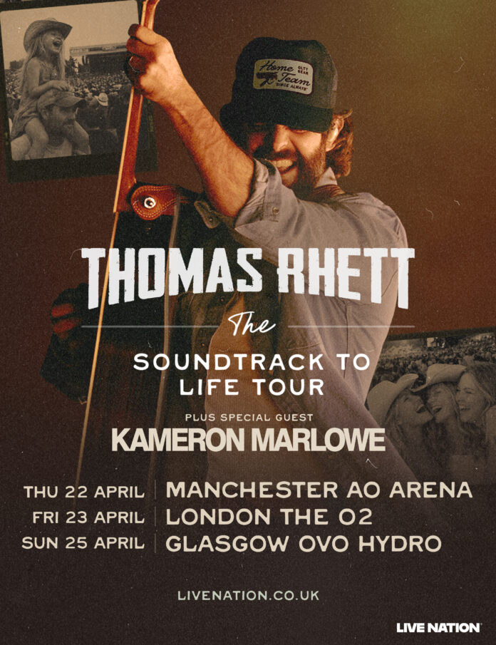 THOMAS RHETT ANNOUNCES UK ARENA TOUR FOR APRIL 2027 TICKETS ON SALE FRIDAY, 7TH AUGUST AT 10AM BST